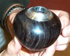Demonstration piece 1 Blackwood bowl with peweter top